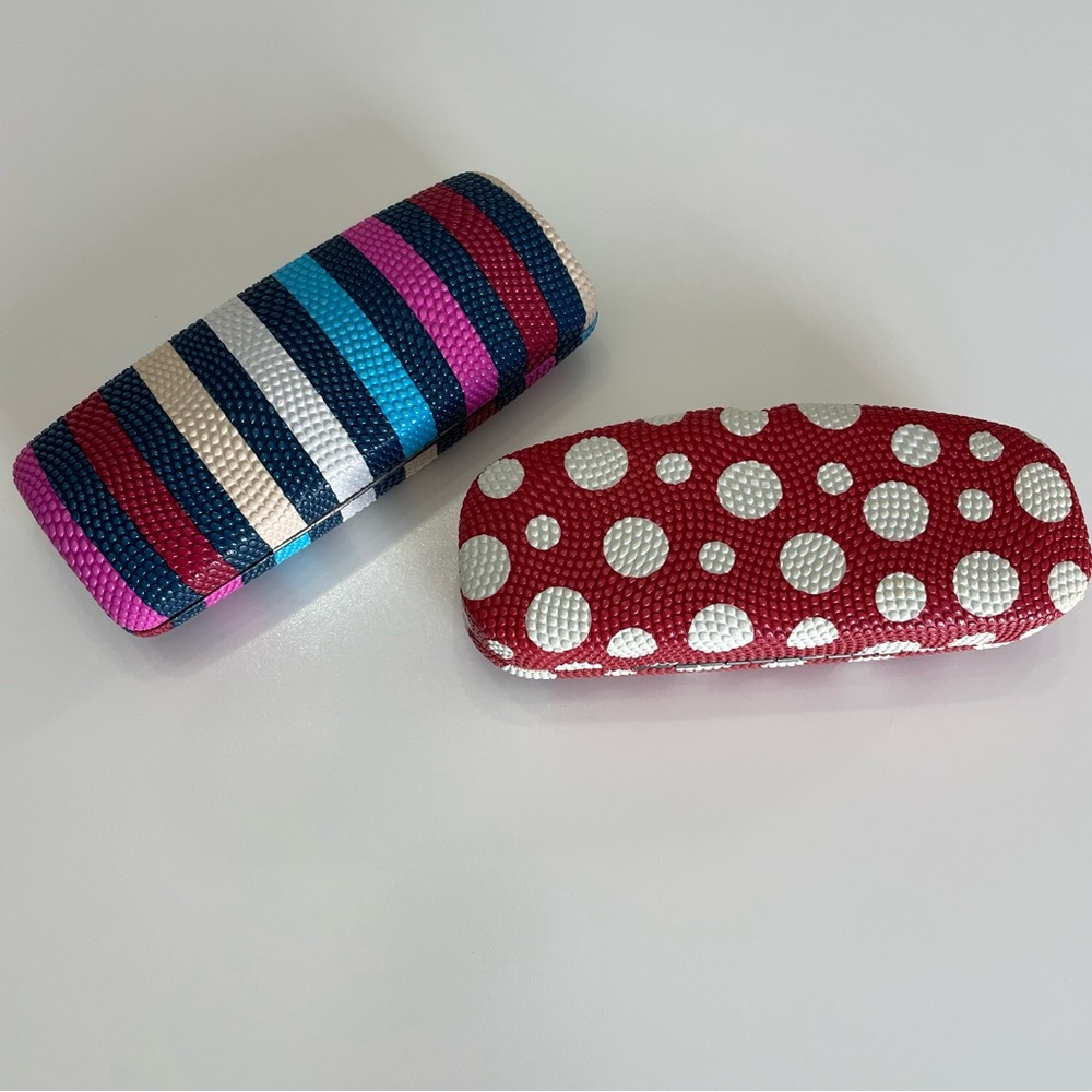 Multi Colored Striped and Red Polka Dot Glasses Cases